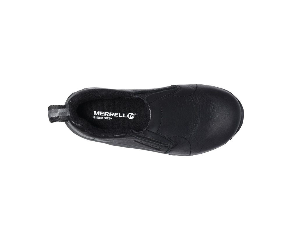 Merrell Slip Ons Dziecięce Czarne - Jungle Moc Skórzane - 497632-KCG